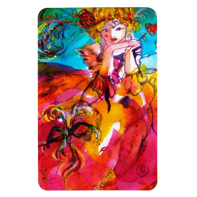 MIRANDOLINA  / Venetian Carnival Masks Magnet (Vertical)