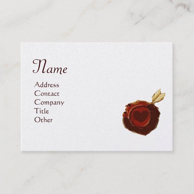 MIRANDOLINA WAX SEAL Monogram White Pearl Paper Business Card (Front)