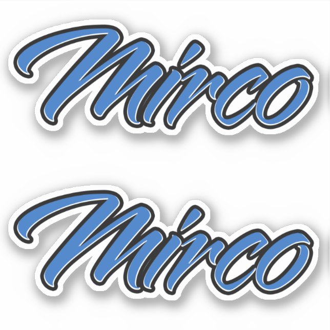 Mirco Name Blue Stickers Sticker Set (Front)