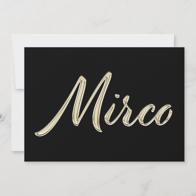 Mirco Name white gold Handwriting Card (Front)