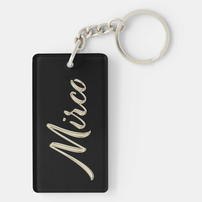 Mirco Name whitegold key trailer Ring (Back)