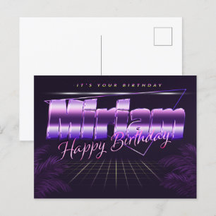 Miriam Name Vorname lila Postkarte Geburtstag Postcard