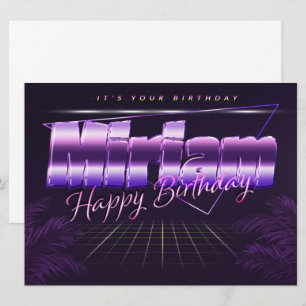 Miriam Name Vorname lila retro Karte Geburtstag Card