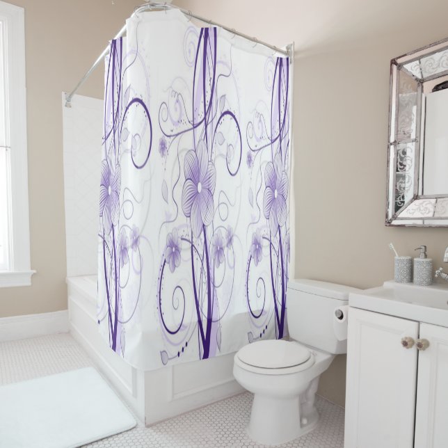 Miriam Purple Shower Curtain (In Situ)