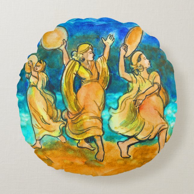 Miriam’s Song of the Sea Round Cushion (Front)