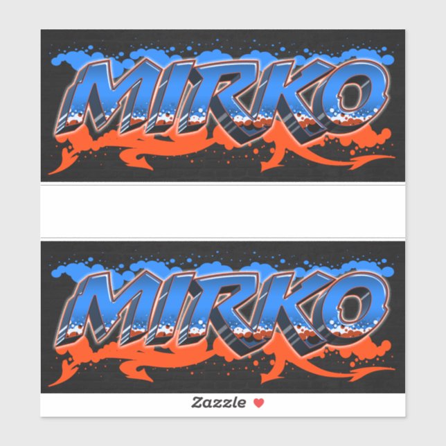 Mirko First Name Graffiti Sticker (Sheet)