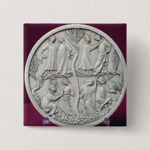Mirror case depicting courtly scenes, c.1320-30 15 cm square badge