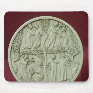 Mirror case depicting courtly scenes, c.1320-30 mouse mat