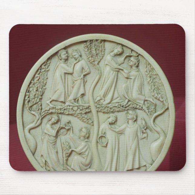 Mirror case depicting courtly scenes, c.1320-30 mouse mat (Front)