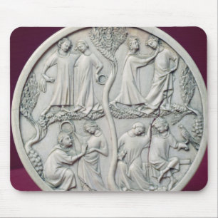 Mirror case depicting courtly scenes, c.1320-30 mouse mat