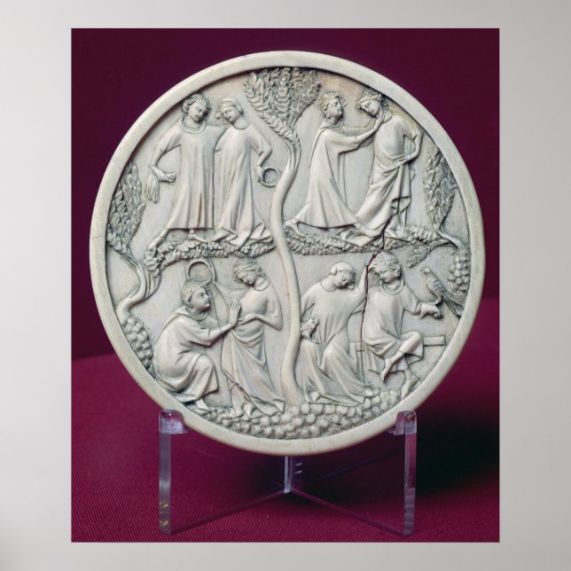 Mirror case depicting courtly scenes, c.1320-30 poster (Front)