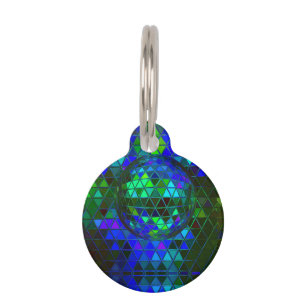 Mirror Disco Ball Groovy Geometric Digital Print Pet Tag