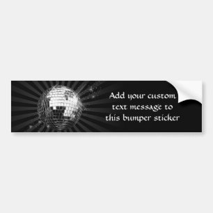Mirror Disco Ball on Black Bumper Sticker