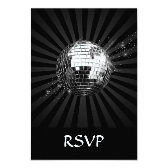 Mirror Disco Ball on Black Card