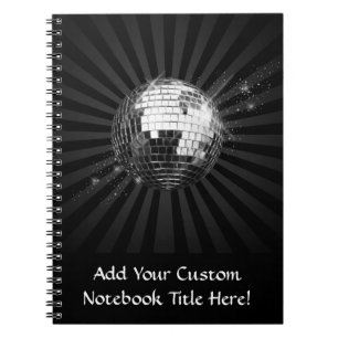 Mirror Disco Ball on Black Notebook