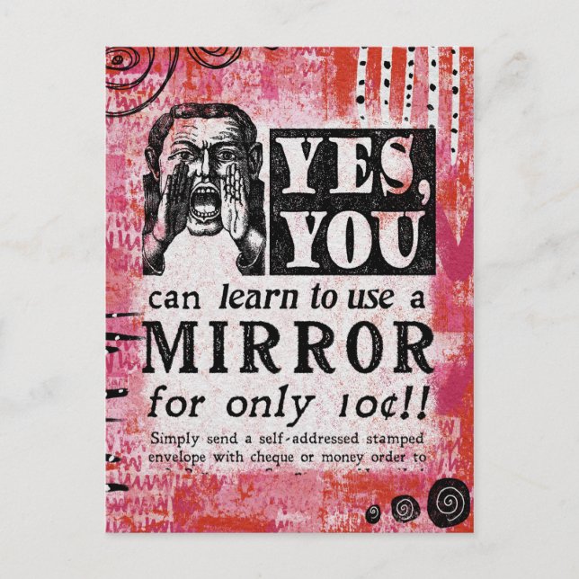 Mirror - Funny Vintage Ad Postcard (Front)