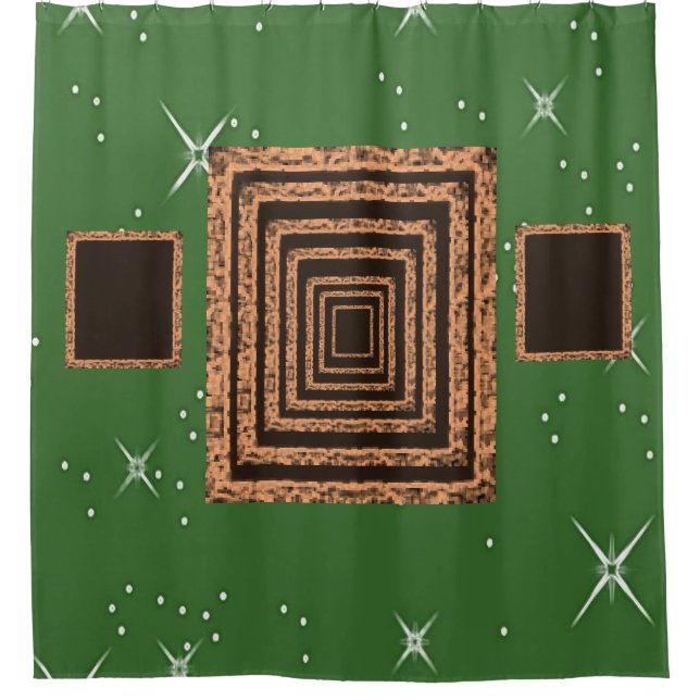 Mirror green orange showercurtain shower curtain (Front)