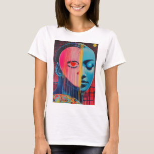 Mirror Image Elegance: Face Design T-Shirt" T-Shirt