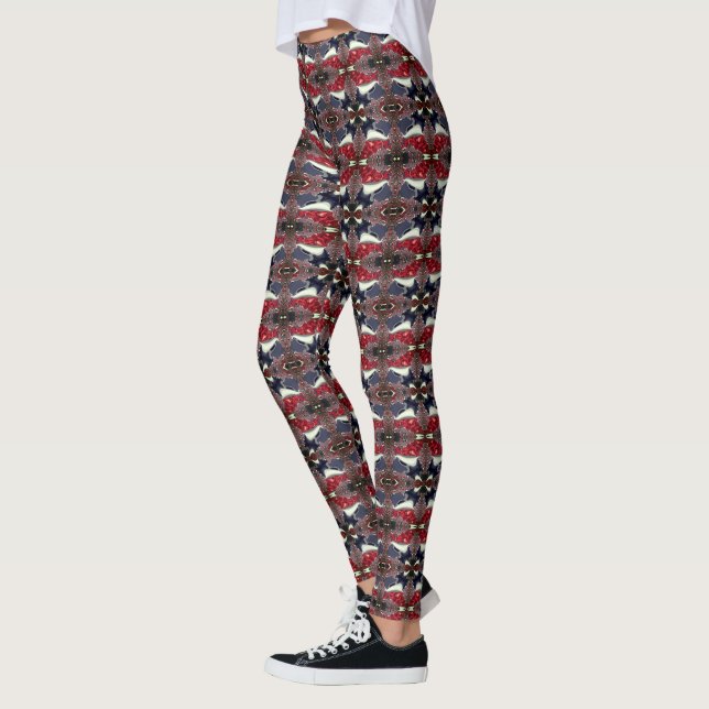 Mirror image generating repeated shape, over white leggings (Left)