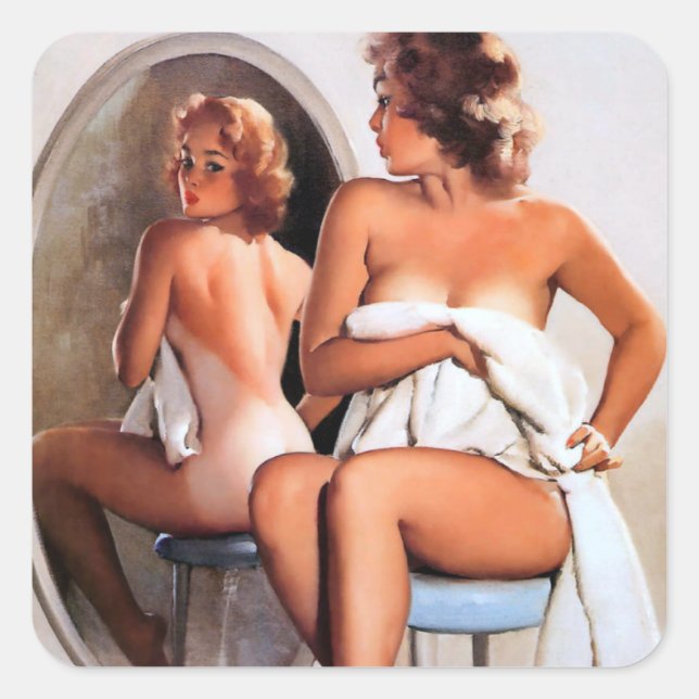 Mirror Image Pin Up Square Sticker (Front)