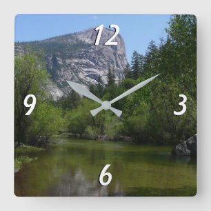 Mirror Lake I in Yosemite National Park Square Wall Clock
