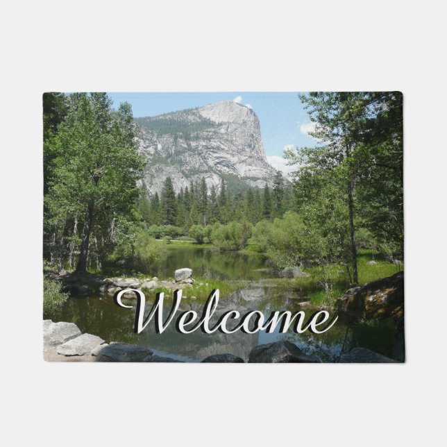 Mirror Lake View in Yosemite National Park Doormat (Front)