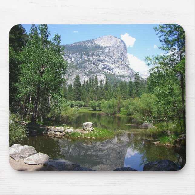 Mirror Lake View in Yosemite National Park Mouse Mat (Front)