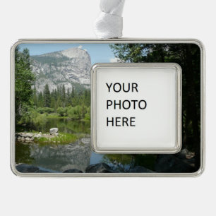 Mirror Lake View in Yosemite National Park Silver Plated Framed Ornament