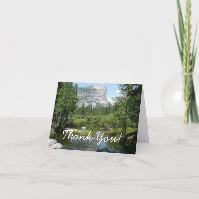 Mirror Lake View in Yosemite National Park Thank You Card (Front)