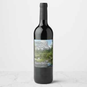 Mirror Lake View in Yosemite National Park Wine Label