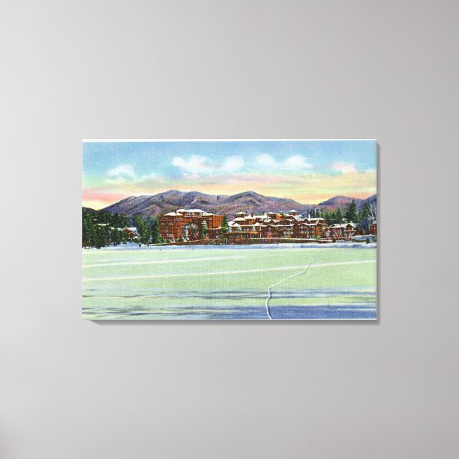 Mirror Lake View of the Lake Placid Club in Canvas Print (Front)