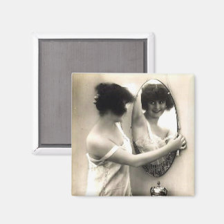 Mirror Mirror Vintage Erotica Pre Code Pin-Up Girl Magnet
