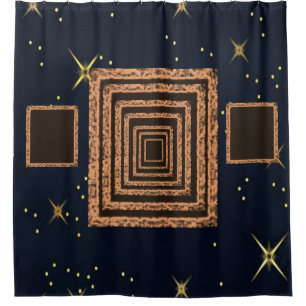 Mirror orange blue showercurtain shower curtain