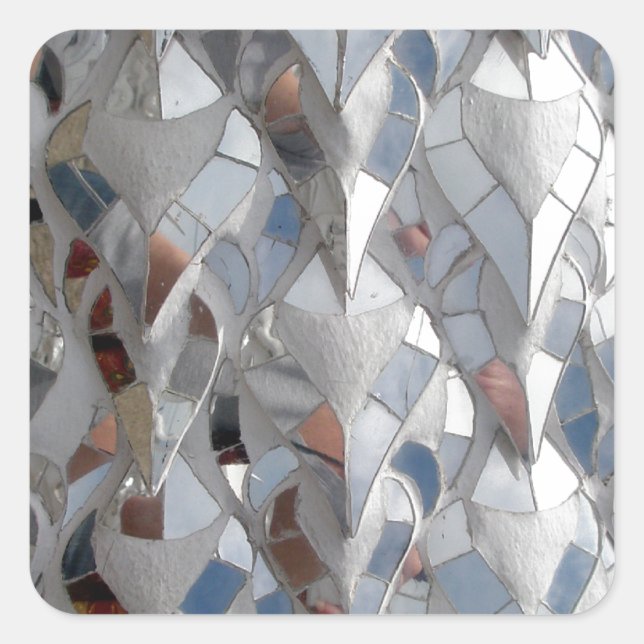 Mirror tiles White Temple, Chiang Rai Square Sticker (Front)