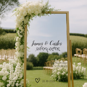 Mirror Wedding Welcome Decal Reception Signage