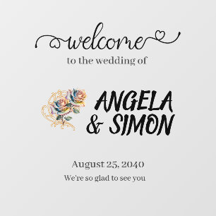 Mirror Wedding Welcome Sign. Personalise. Window Cling