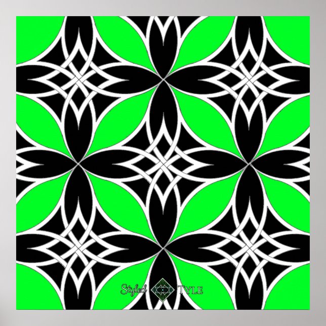 Mirrored Celtic ( Flutterby Green ) Poster (Front)