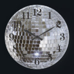 Mirrored Disco Ball 1 Large Clock<br><div class="desc">10.75” round acrylic wall clock with an image of a beautiful mirrored disco ball. See the entire Disco 70s Clock collection in the DECOR | Clocks section.</div>