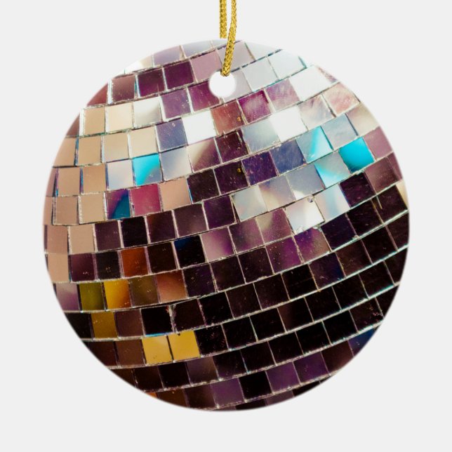 Mirrored Disco Ball Christmas Ornament (Front)