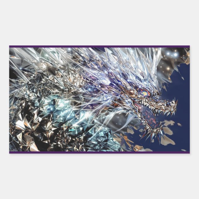 Mirrored Dragon   Rectangular Sticker (Front)