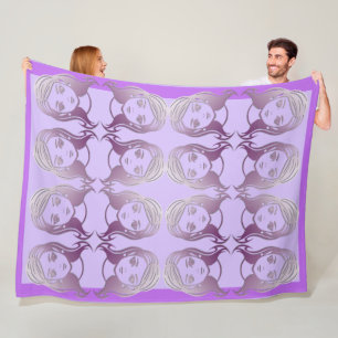 Mirrored Ladies-bordered Fleece Blanket