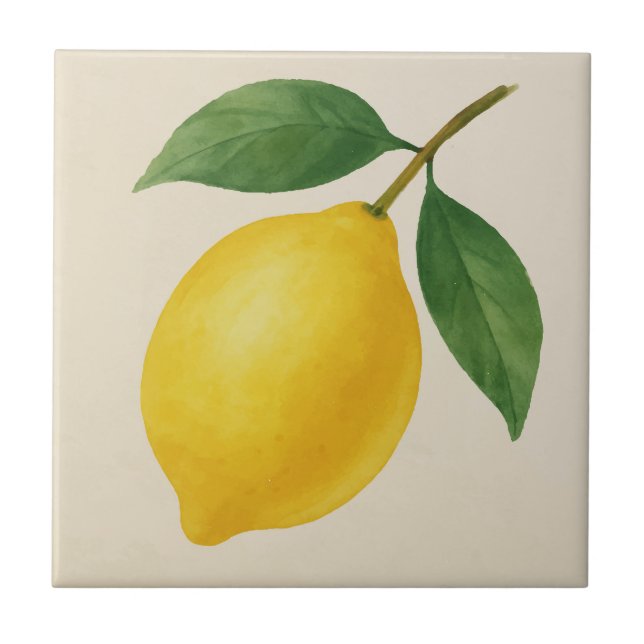 Mirrored Lemon Tile – Right-Facing Watercolor Fru  (Front)