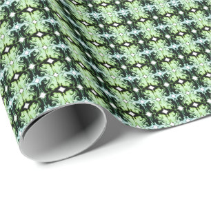 Mirrored Mint Green Dragon Wrapping Paper