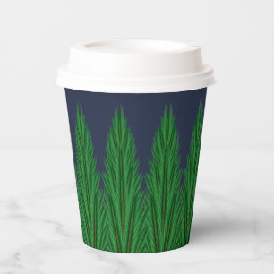 Mirrored Pines Midnight Paper Cups
