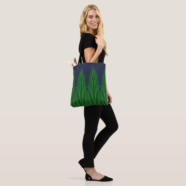 Mirrored Pines Midnight Shoulder Tote (2 Sizes) (On Model)