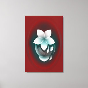 Mirroring white flower canvas print