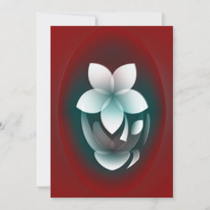 Mirroring white flower holiday card