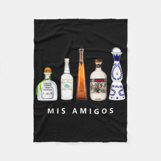 Mis Amigos Tequila Funny Cinco De Mayo Mexican Par Fleece Blanket (Front)