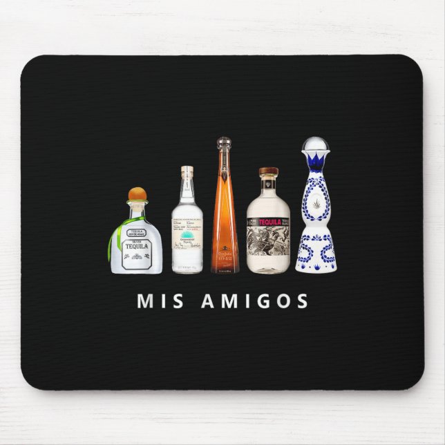 Mis Amigos Tequila Funny Cinco De Mayo Mexican Par Mouse Mat (Front)