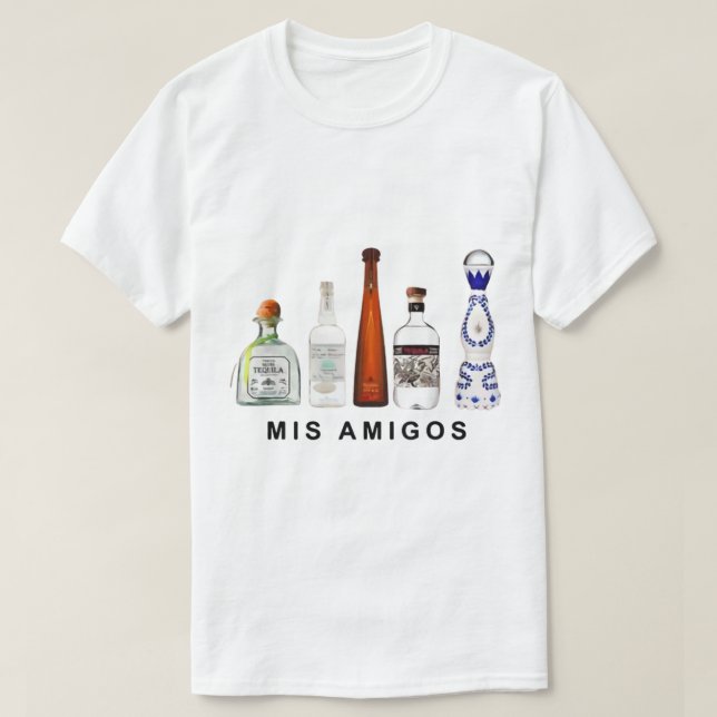 Mis Amigos Tequila Funny Trendy Sarcastic Women Me T-Shirt (Design Front)
